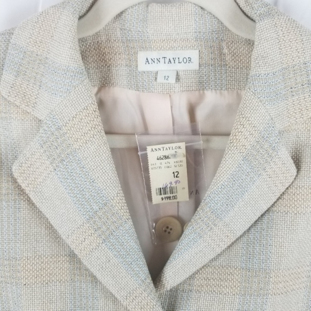 Ann Taylor NWT Plaid Pastel Button-Down Jacket
